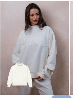 ⚡️BRAND NEW PARKE Bridal Varsity Mockneck Ivory/White  NEW IN BAG L/XL